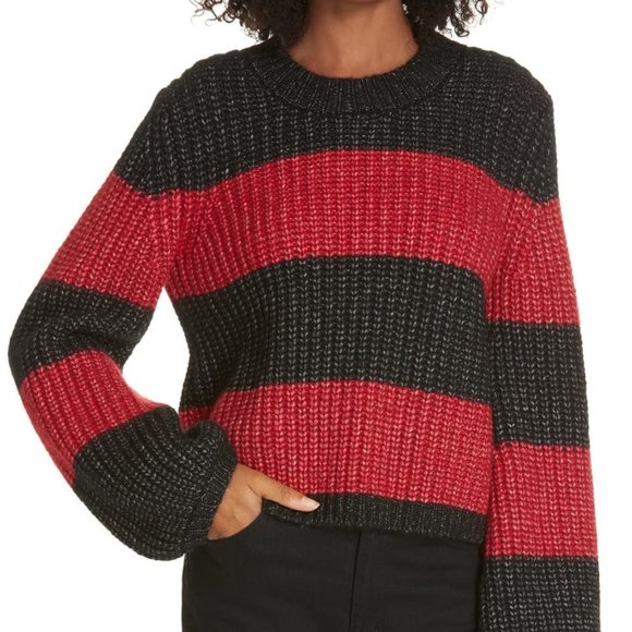 La Ligne Sweaters - LA LIGNE Colorblock Balloon Sleeve Crop Sweater